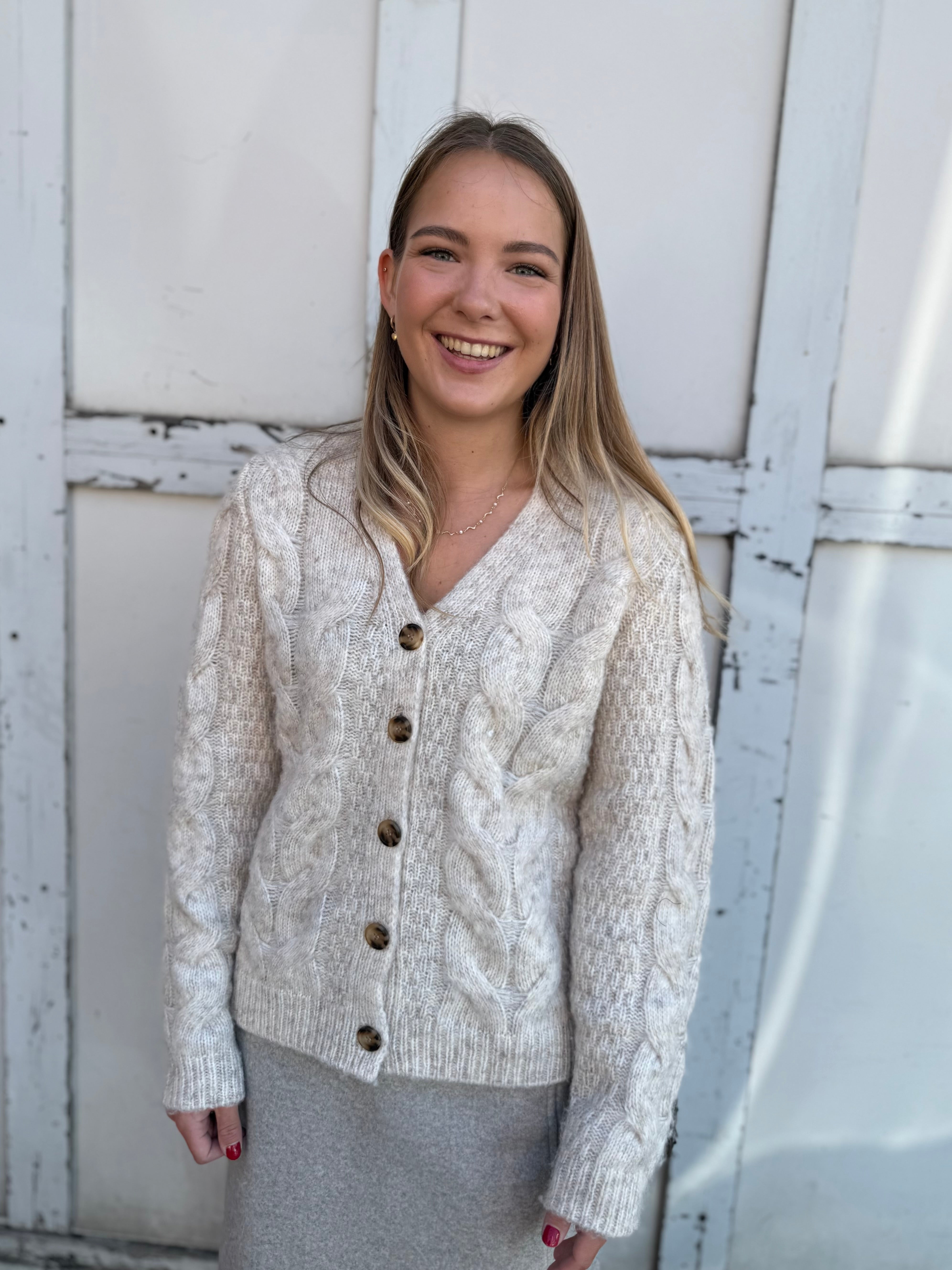 PCNINA Knit Cardigan - Birch